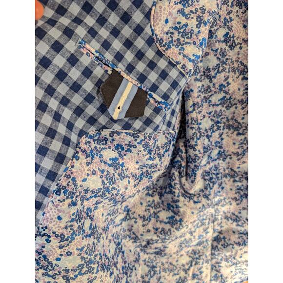 NEW Taylorbyrd 44R Men's Linen / Cotton Yale Blue Checkered Blazer - Picture 5 of 11